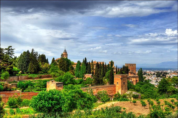 landscape with Alhambra and Granada