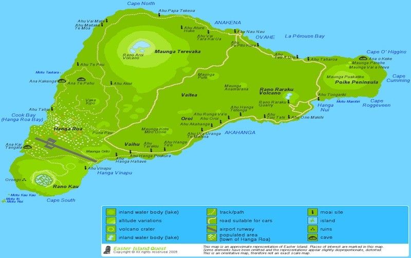 Где находится остров пасхи на карте