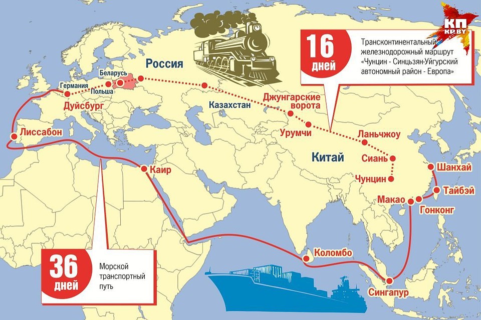 Маршрут посылок китая