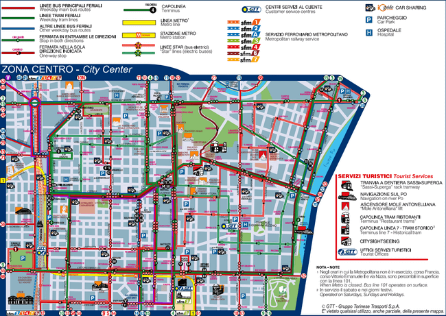 карта общественного транспорта турина