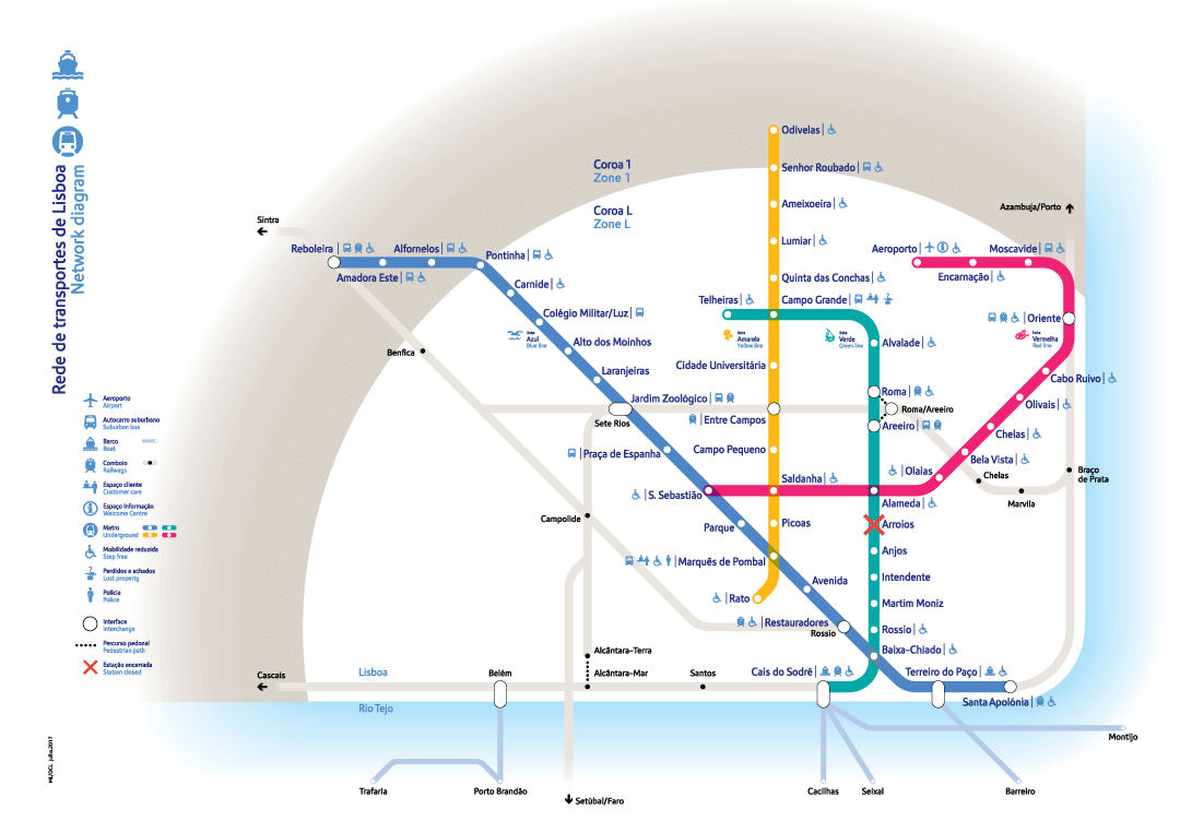 Lisbon metro map