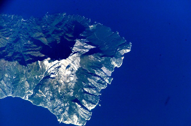 Гора Афон в Греции (вид из космоса).