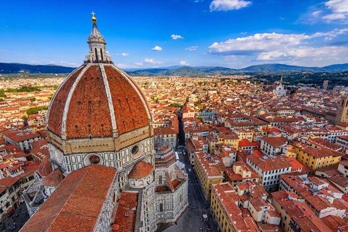 Florence Duomo. Basilica di Santa Maria del Fiore (Basilica of Saint Mary of the Flower) in Florence, Italy