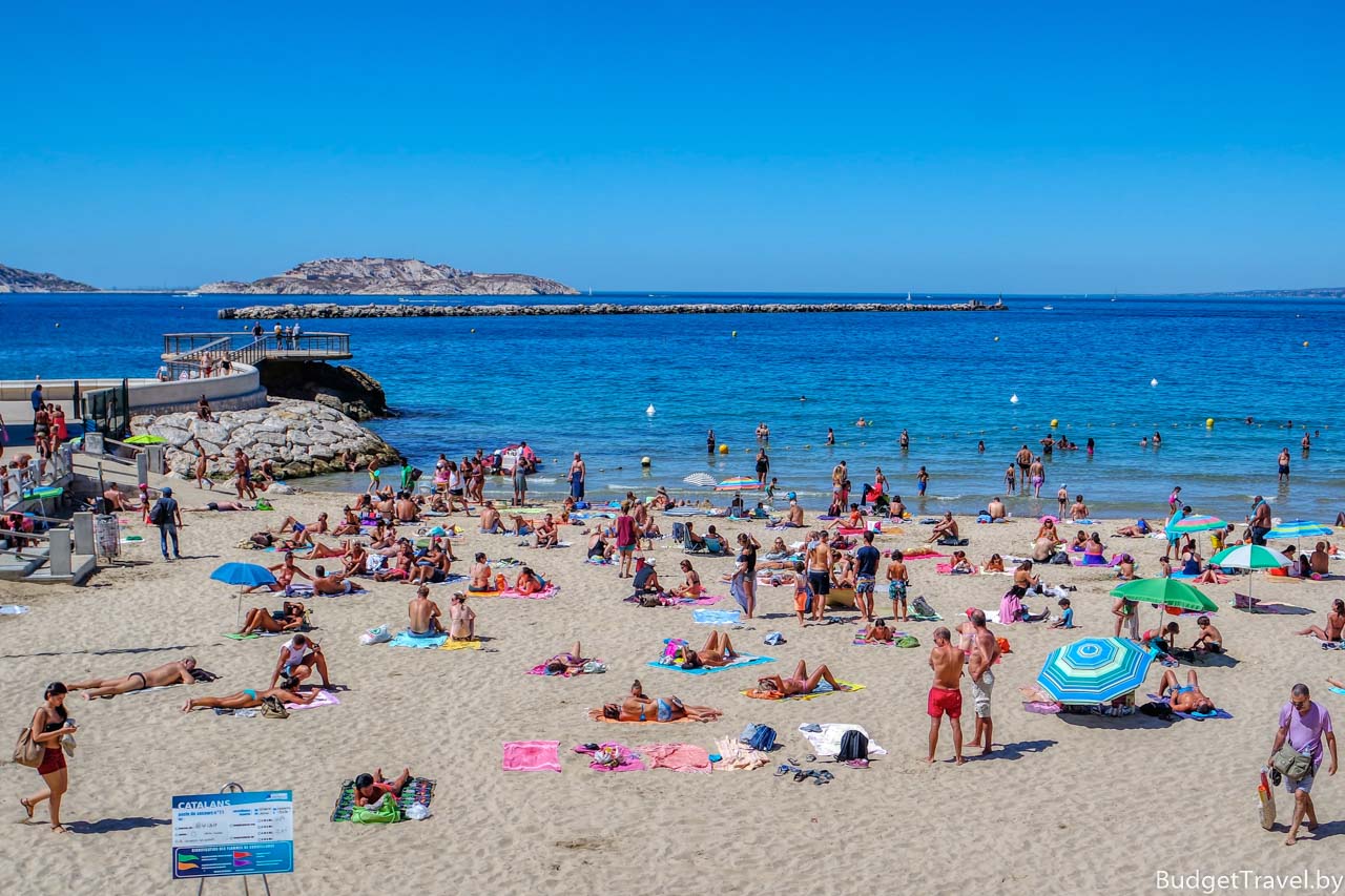 Пляж Plage des Catalans в Марселе