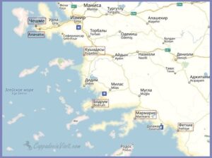 Эгейское побережье Турции - Карта курортов