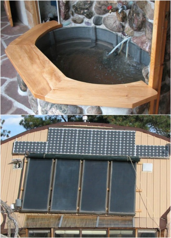 DIY Solar Hot Tub With Fountain