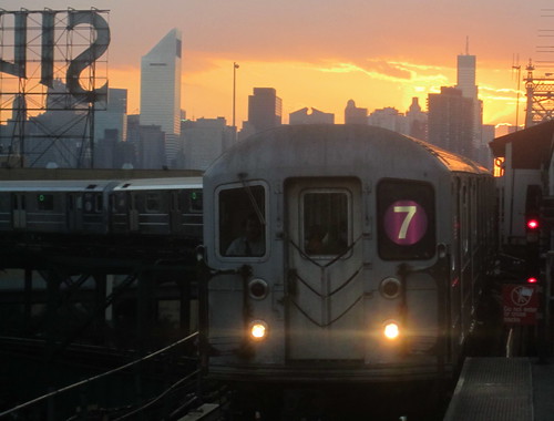 Subway Train Line 7. New York. USA