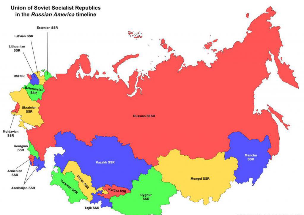Карта территории бывшего СССР
