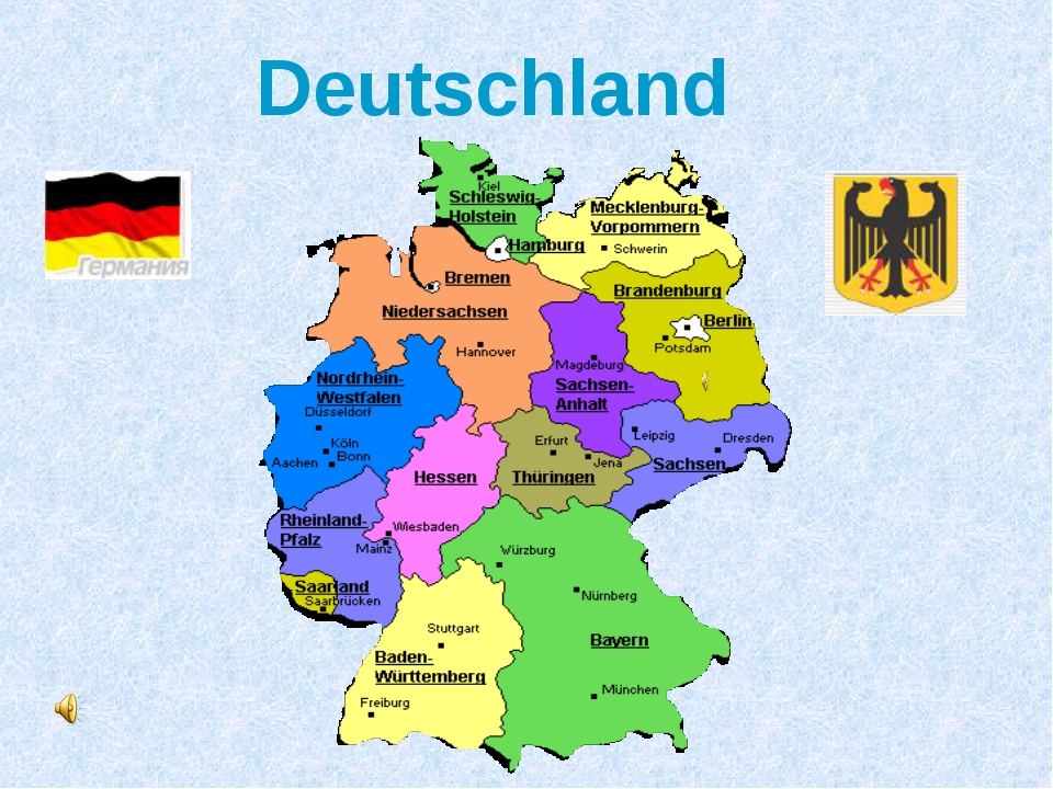 Германия на английском. Политическая карта ФРГ. Карта Германии на немецком языке. Карта Германии с федеральными землями. Федеративная Республика Германия карта.