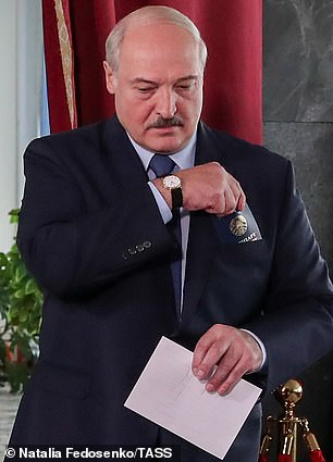 Alexander Lukashenko, who has ruled since 1994, casts his vote in the election