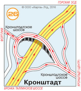 карта-схема развязки КАД в Кронштадте