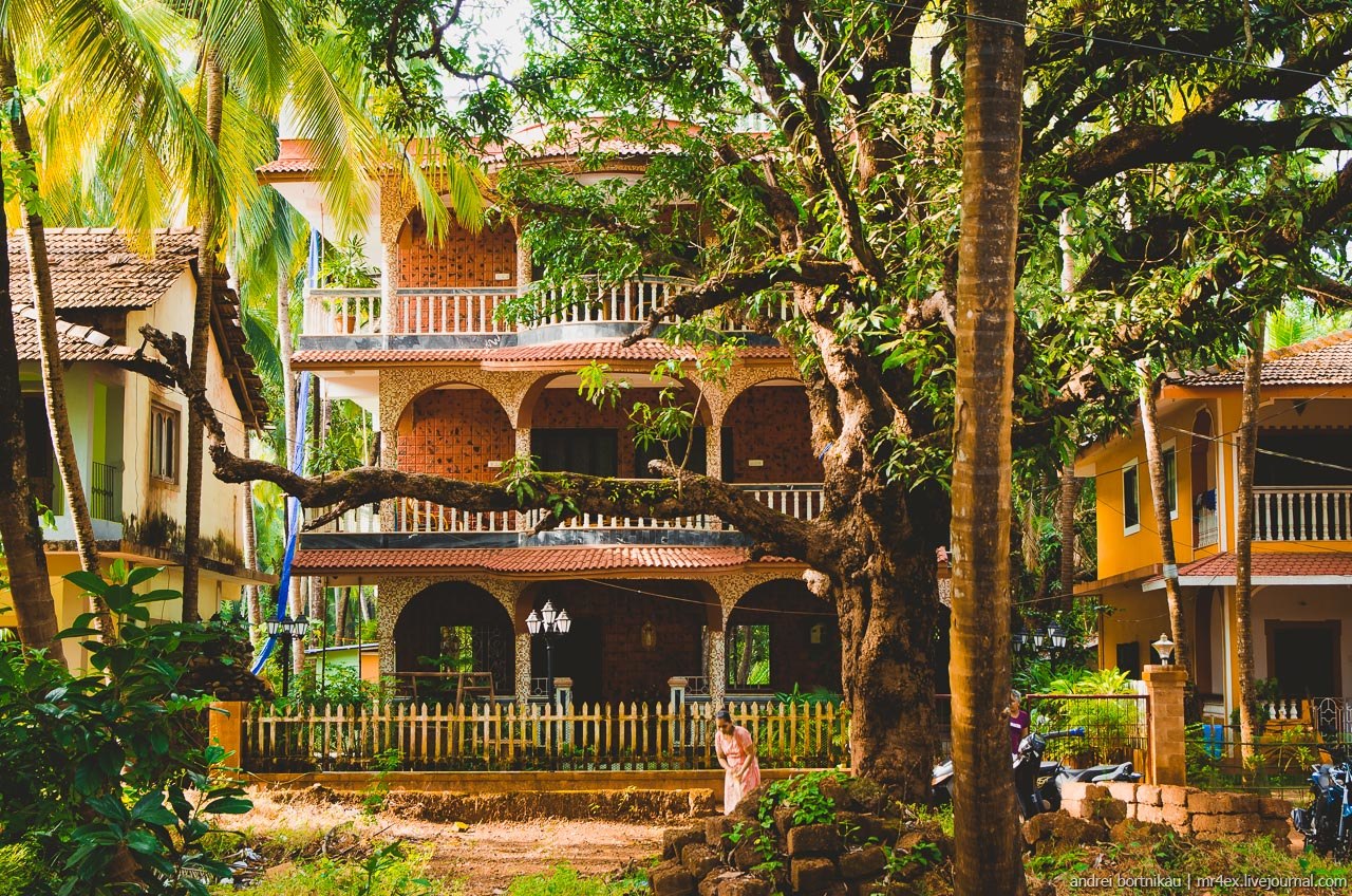 Разновцетные дома в Гоа, Индия