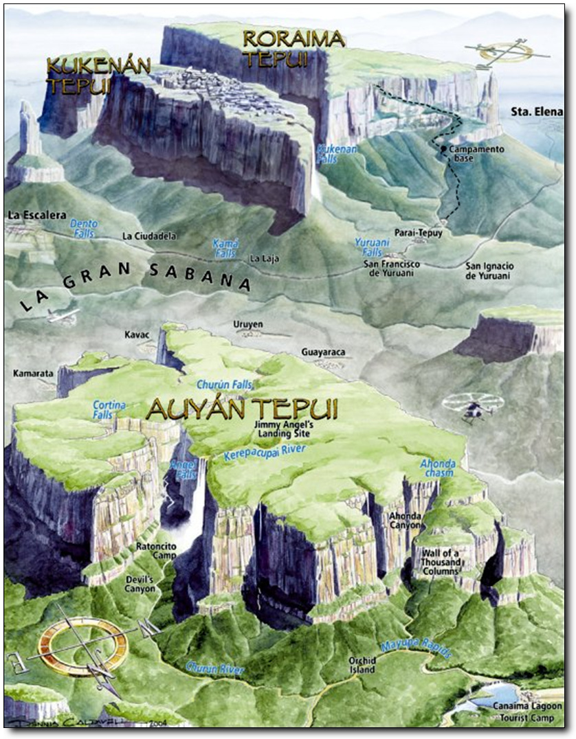 Aerial image of Tepuis, Venezuela South America: Mount Roraima (