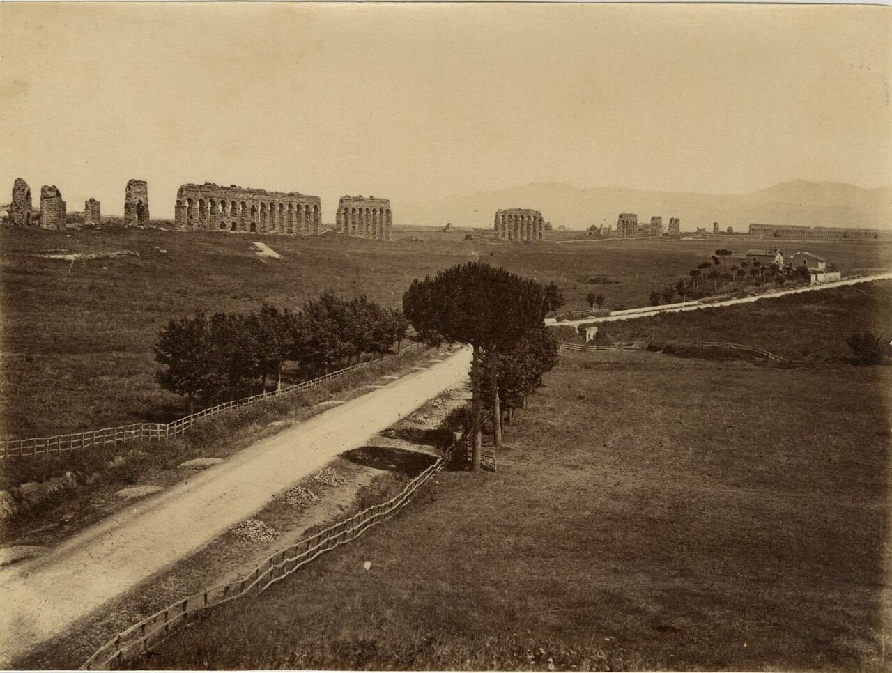 Аппиева дорога и акведук Клавдия. 1870.