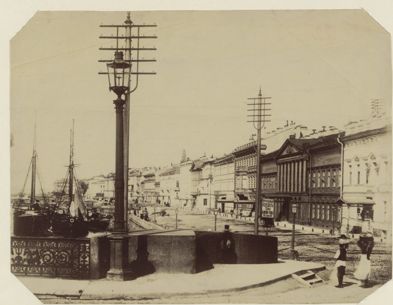 1860-е. Вид с Николаевского моста на Английскую набережную