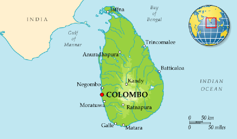 Коломбо на карте