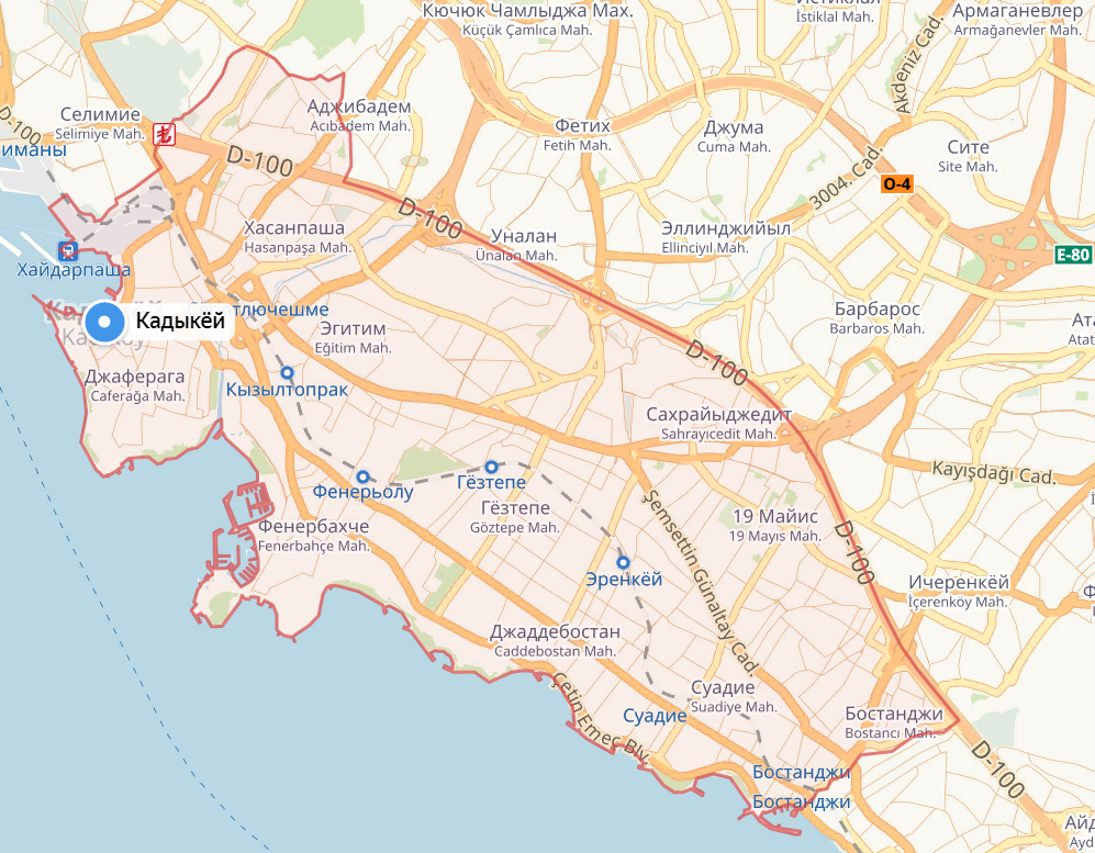 В каком районе жить в стамбуле. Район кадыкёй в Стамбуле на карте. Стамбул границы города на карте. Кадыкей на карте Стамбула. Район kadikoy Стамбул на карте.