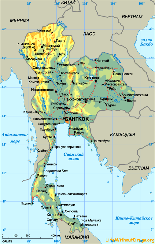 Карта Таиланда скачать