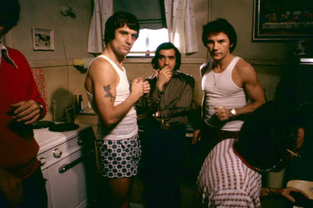 Robert De Niro, Harvey Keitel, and Martin Scorsese in Mean Streets (1973)