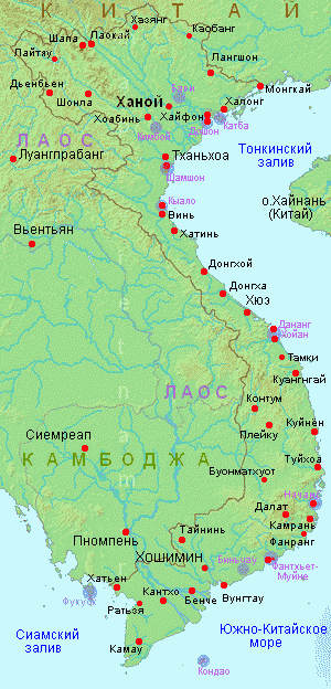 Карта курортов Вьетнама