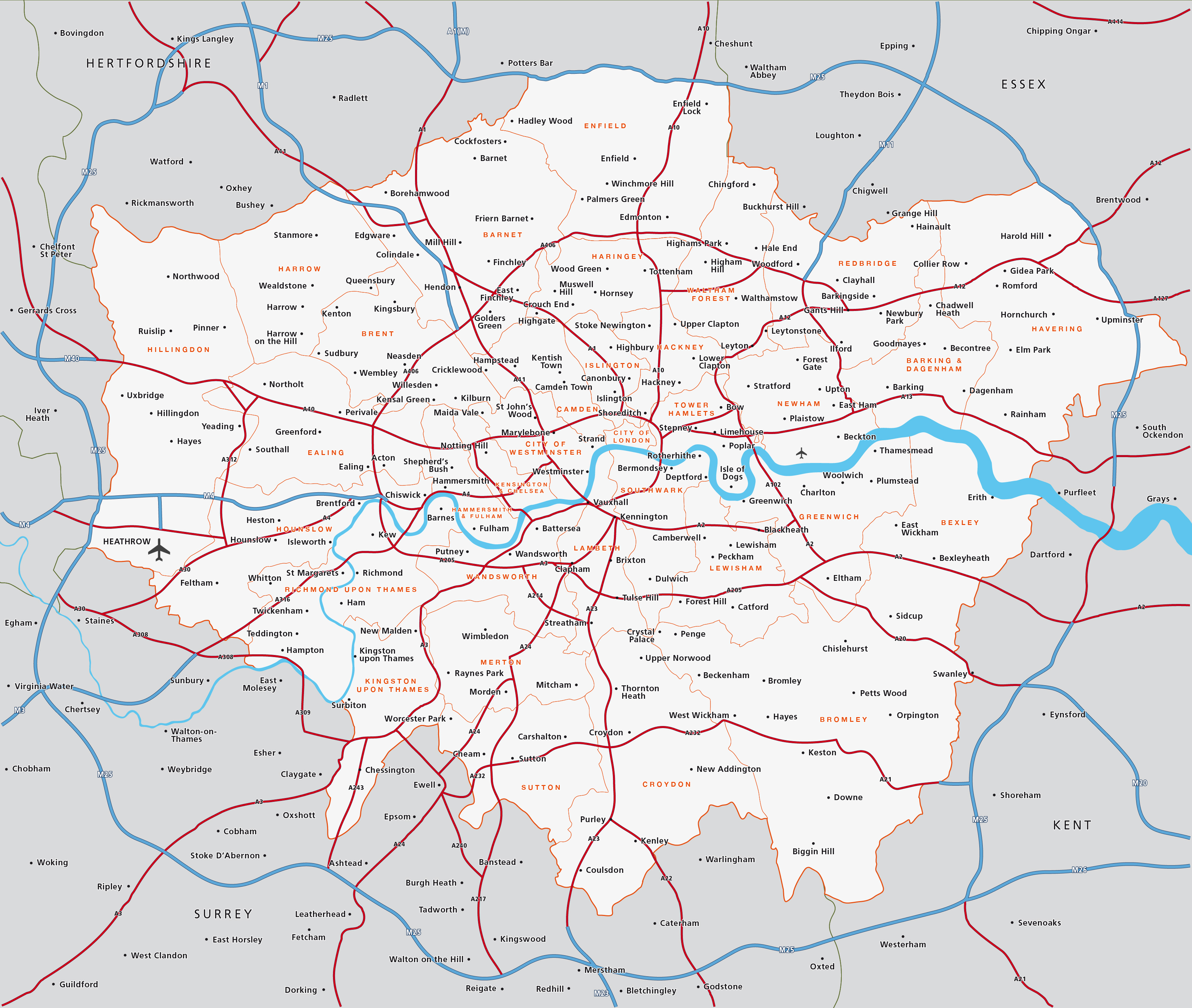 Greater london. Большой Лондон на карте. Greater London на карте. Районы большого Лондона. Район большой Лондон на карте.