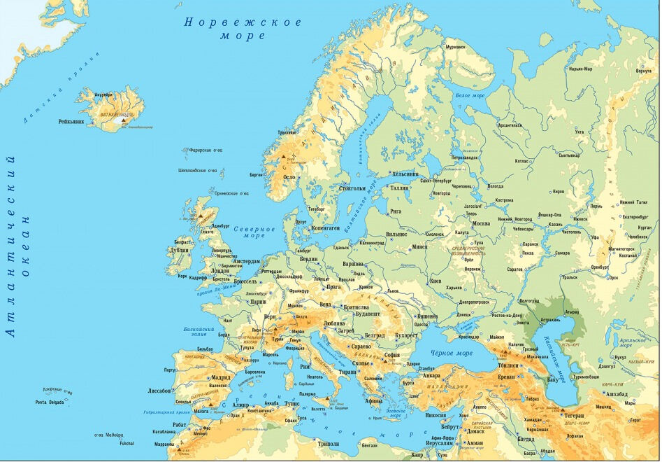 Европа омывается океанами. Физическая карта зарубежной Европы горы. Карта Европы с морями заливами и проливами. Заливы и проливы Европы. Моря,приливы заливы Европы.