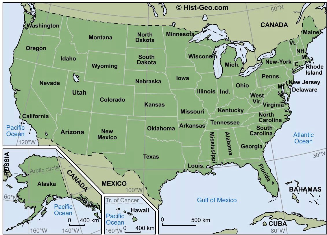 Тихие штаты сша. United States штаты. 50 Штатов Америки на карте. Illinois on USA Map. Idaho State сокращение.