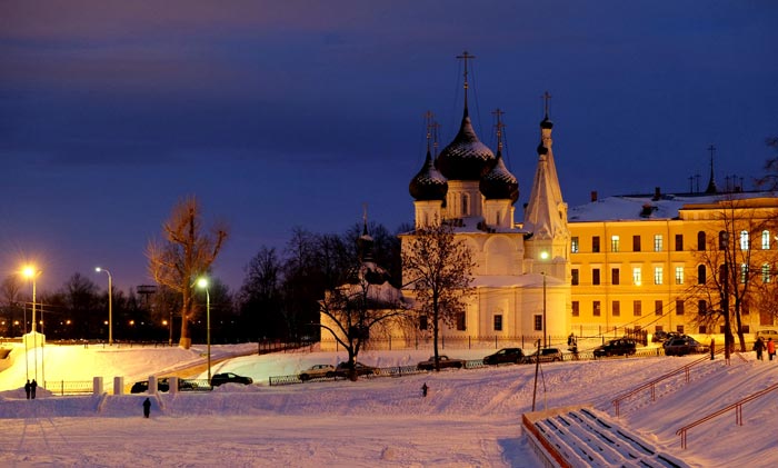 Исторический центр Ярославля зимой