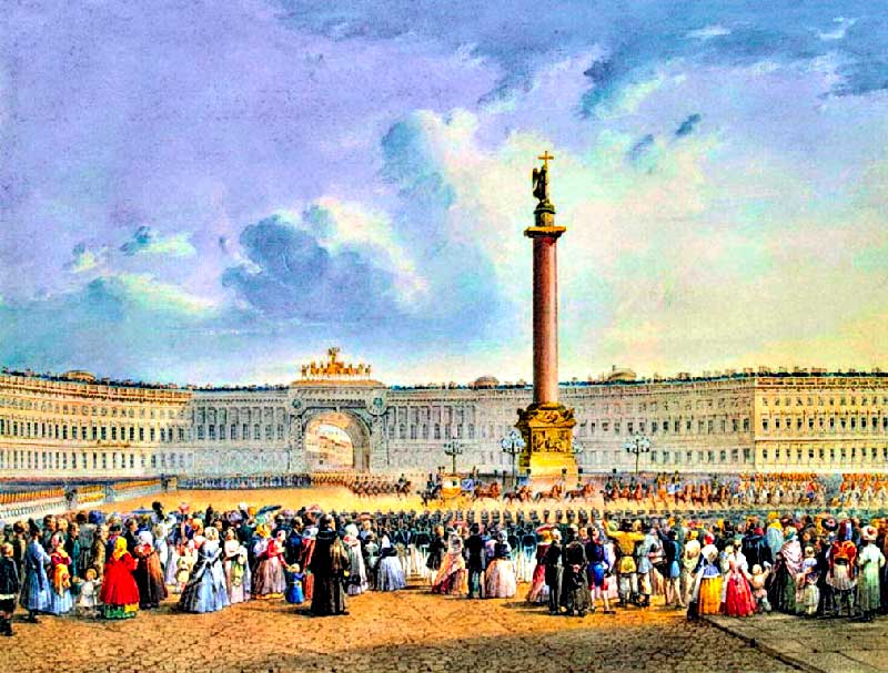 Дворцовая площадь в 19 веке