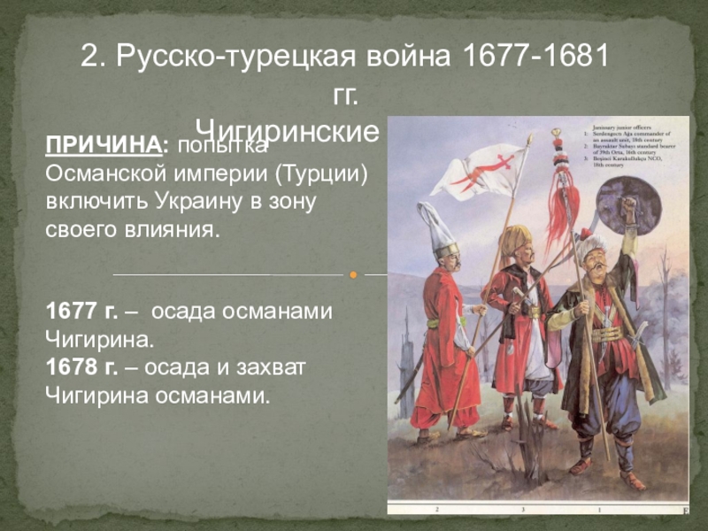 Основная причина русско турецкой войны 1676. Чигиринские походы 1672–1681.