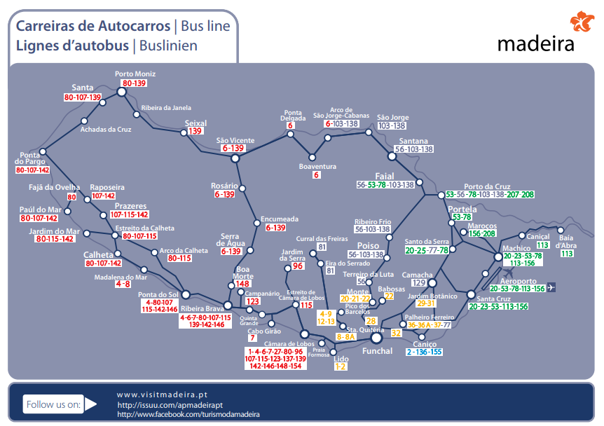 Схема автобусов Мадейры