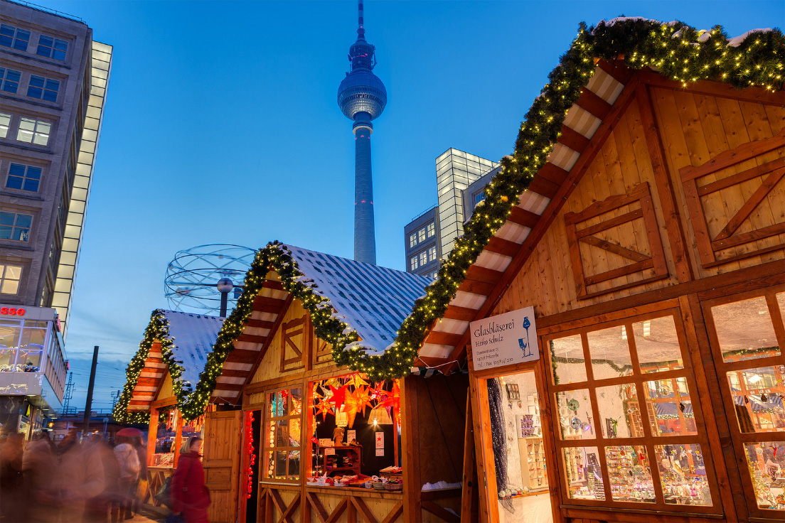 Рождественская ярмарка на улицах Берлина