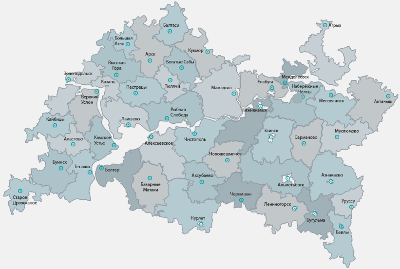Карта татарстана с дорогами