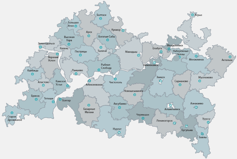 Муниципальные образования республики татарстан. Карта Татарстана по районам. Административно-территориальное деление Татарстана. Карта районов Татарстана по районам. Карта Татарстана с районами.