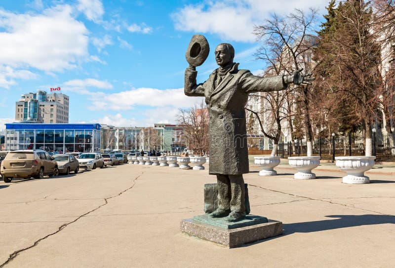 Bronze monument of Yuriy Detochkin, the protagonist of the Soviet film comedy 