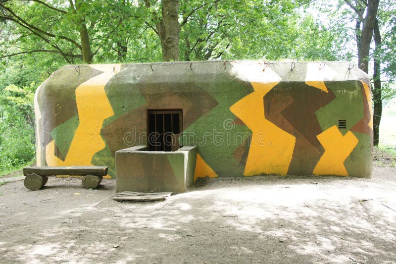 Bunker on border line between Czech republic and Austria. Reconstruct bunker on border line between Czech republic and Austria royalty free stock photo