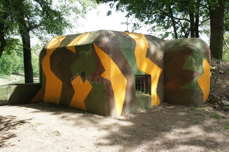 Bunker on border line between Czech republic and Austria. Reconstruct bunker on border line between Czech republic and Austria royalty free stock photo