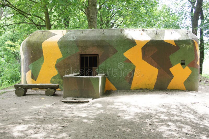 Bunker on border line between Czech republic and Austria. Renovate bunker on border line between Czech republic and Austria royalty free stock photos