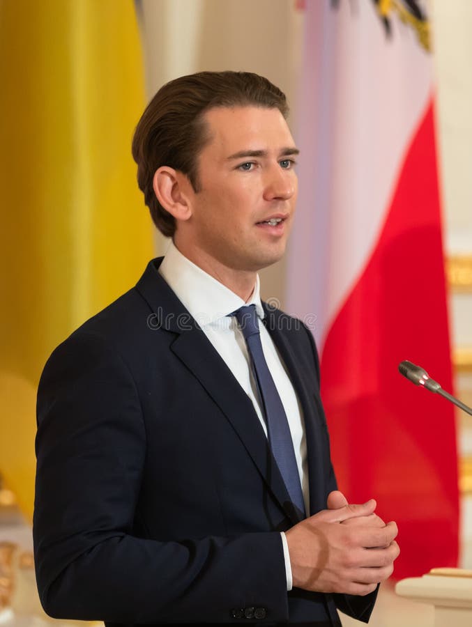 Federal Chancellor of the Republic of Austria Sebastian Kurz. KIEV, UKRAINE - Sep 04, 2018: Federal Chancellor of the Republic of Austria Sebastian Kurz during a stock image