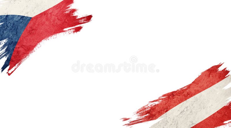 Flags of Czech Republic and Austria on white background. Flags on White background royalty free stock photo