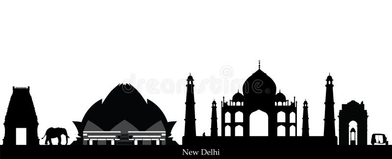 India new delhi skyline vector illustration