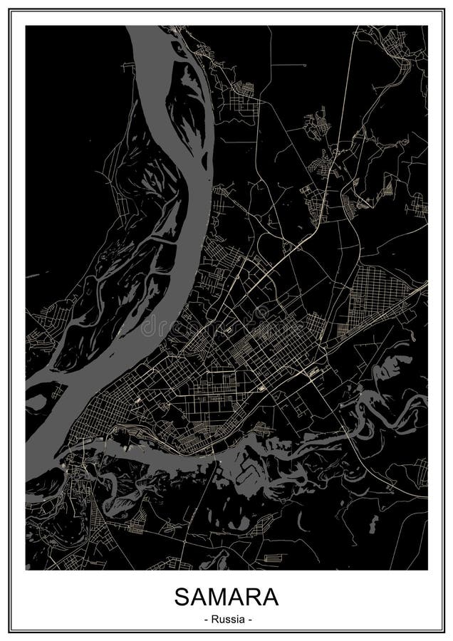 Map of the city of Samara, Russia royalty free illustration