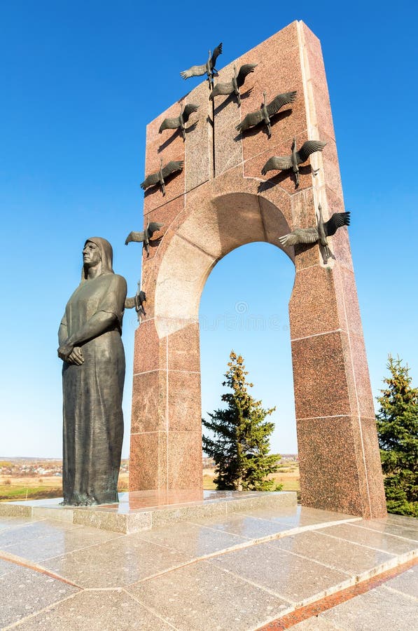 Monument to the family of Volodichkiny at the memorial complex i royalty free stock photo