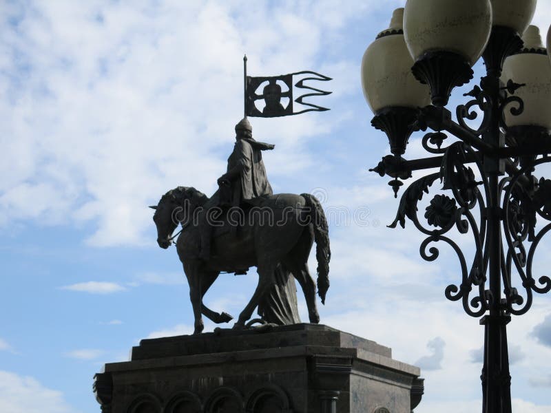 Monument to the founder of the city stock photography