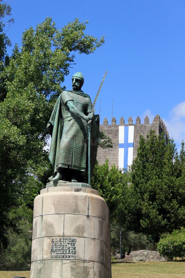 The monument to the founder of Portugal stock images