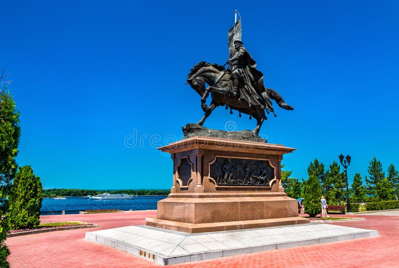 Monument to Prince Grigory Zasekin, the founder of Samara. Russia stock images