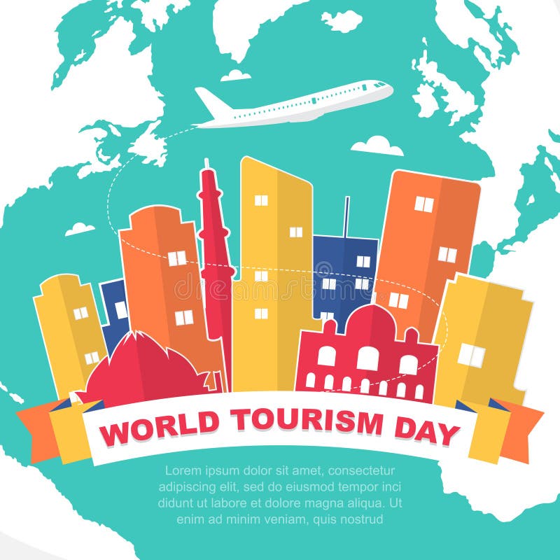 New Delhi City India Asia Travel World Tourism Day Illustration royalty free illustration