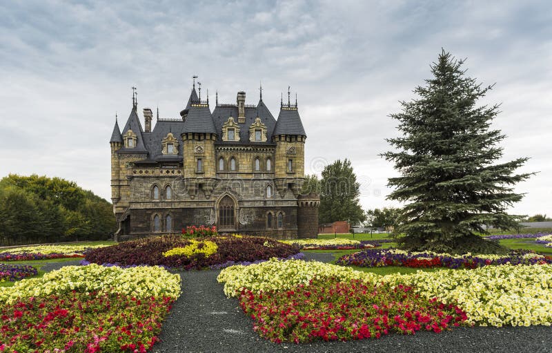 Tourist center Castle Garibaldi in the village Hryaschevka near stock image