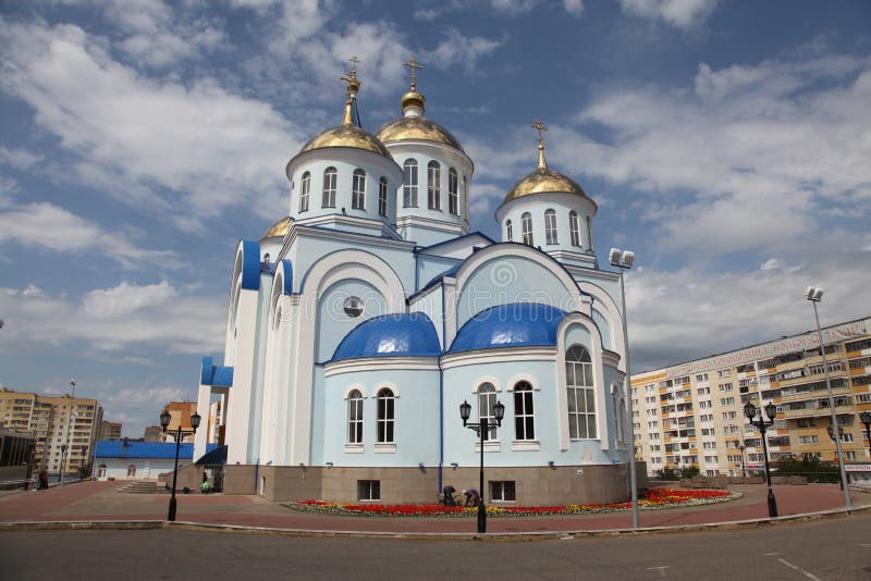 View at Temple of Kazan icon of the mother of god in Saransk, Repulic Mordovia stock image