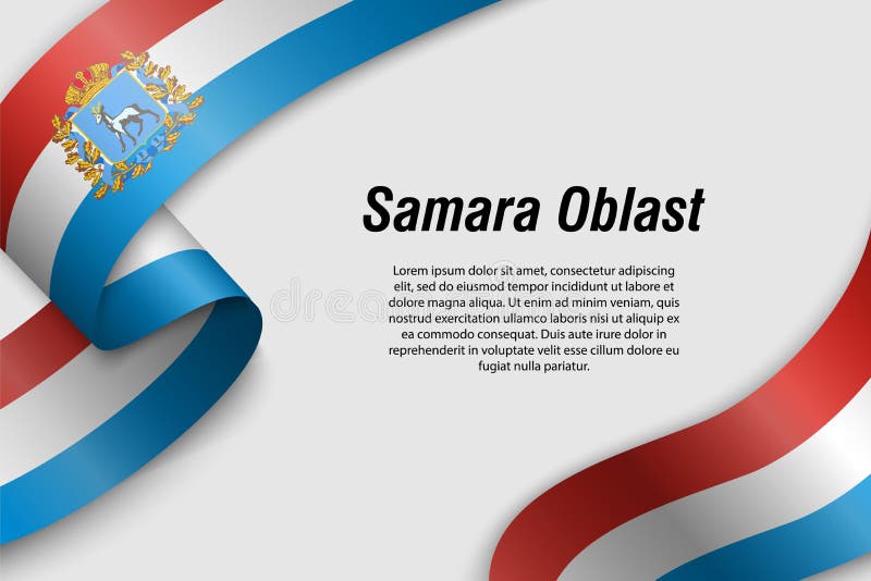 Waving ribbon or banner with flag Region of Russia royalty free illustration